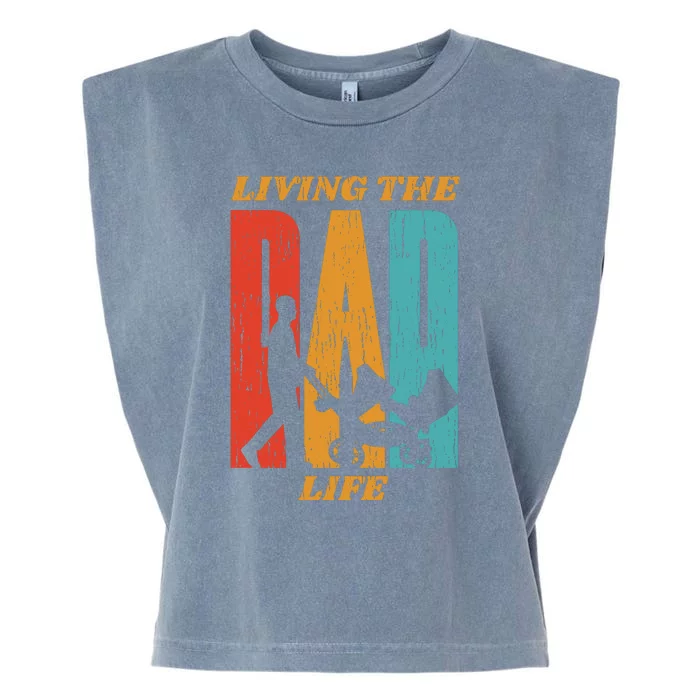 Living The Dad Life Retro Garment-Dyed Women's Muscle Tee