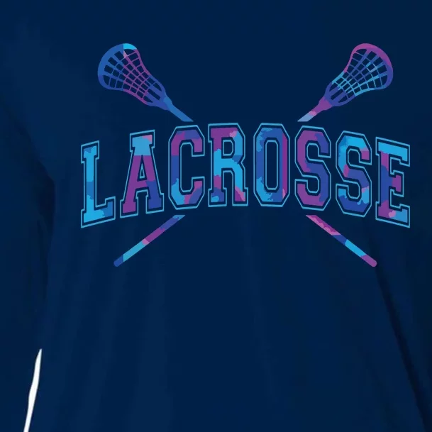 Lacrosse Tie Dye Crossed Sticks Cool Cooling Performance Long Sleeve Crew