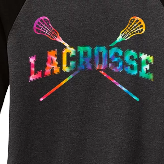 Lacrosse Tie Dye Women's Tri-Blend 3/4-Sleeve Raglan Shirt