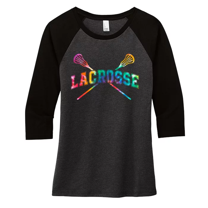 Lacrosse Tie Dye Women's Tri-Blend 3/4-Sleeve Raglan Shirt