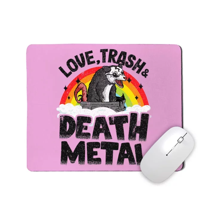 Love Trash & Death Metal Opossum Punk Band Metal Rainbow Mousepad