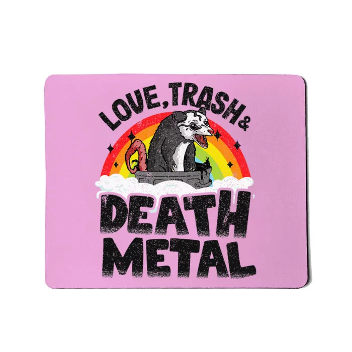 Love Trash & Death Metal Opossum Punk Band Metal Rainbow Mousepad