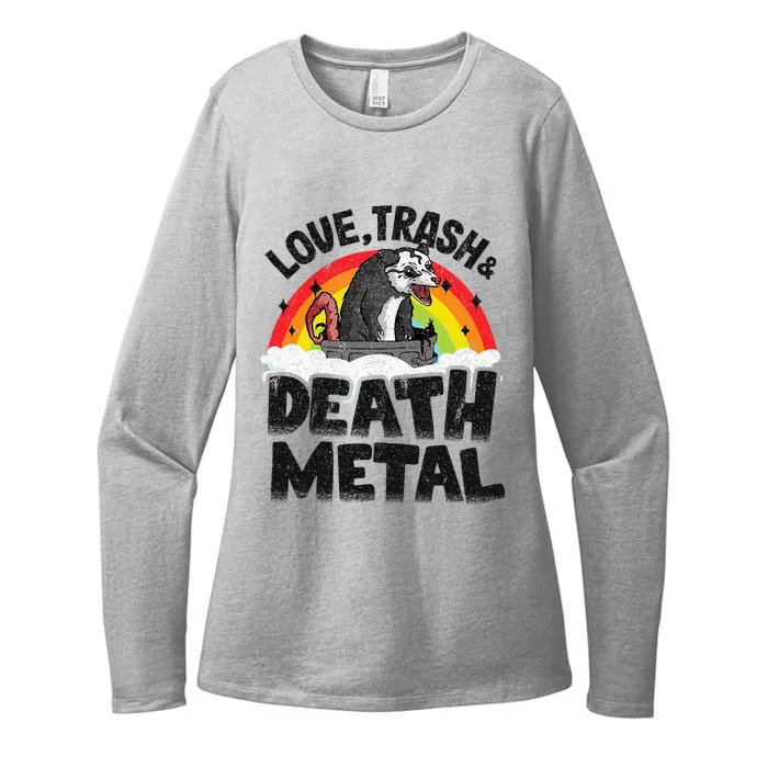 Love Trash & Death Metal Opossum Punk Band Metal Rainbow Womens CVC Long Sleeve Shirt