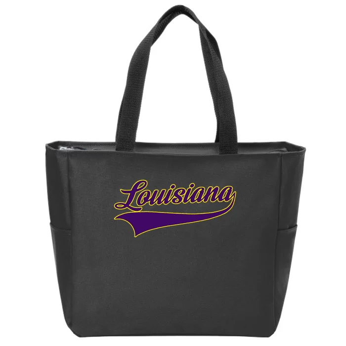 Louisiana Throwback Design Print Classic Zip Tote Bag