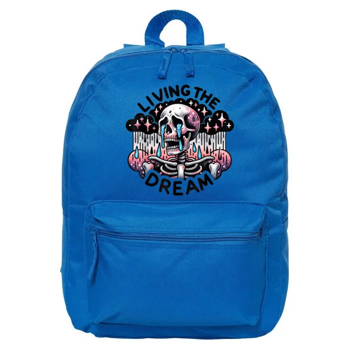 Living The Dream Snarky Skeleton 16 in Basic Backpack