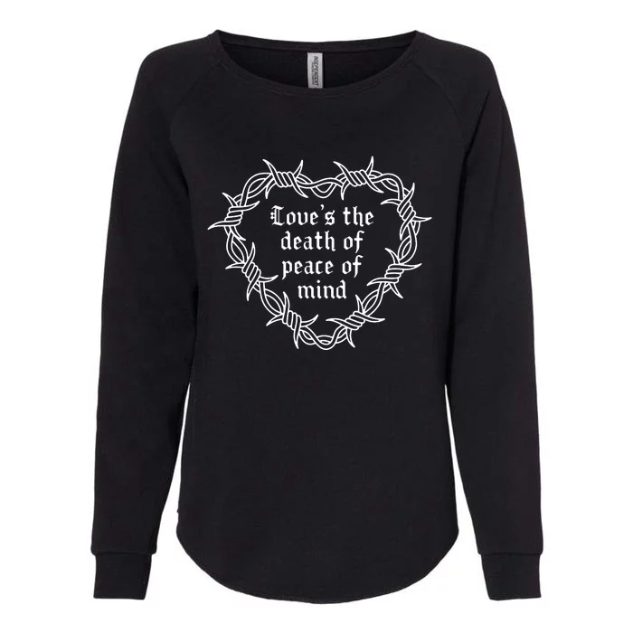 Love’S The Death Of Peace Of Mind Traditional Tattoo Womens California Wash Sweatshirt