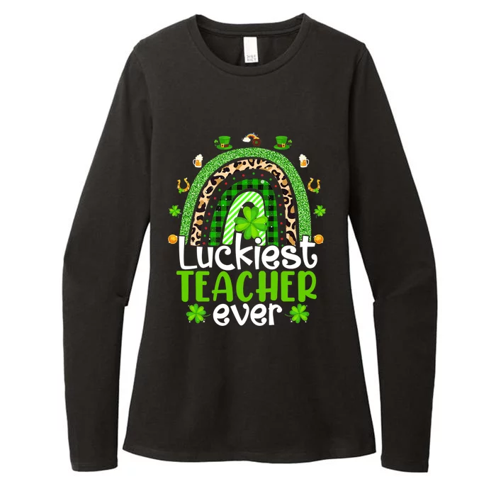 Luckiest Teacher Ever Rainbow St Patricks Day Womens CVC Long Sleeve Shirt