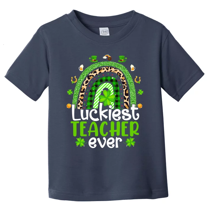 Luckiest Teacher Ever Rainbow St Patricks Day Toddler T-Shirt