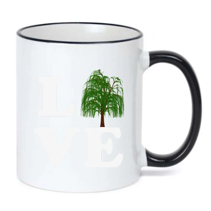 Love Trees Earth Day Weeping Willow Women Tee Black Color Changing Mug