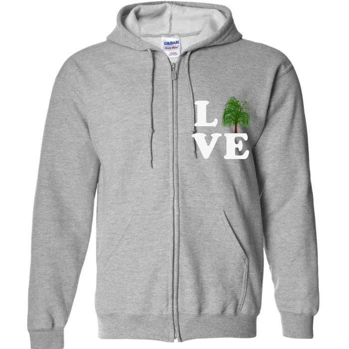 Love Trees Earth Day Weeping Willow Women Tee Full Zip Hoodie