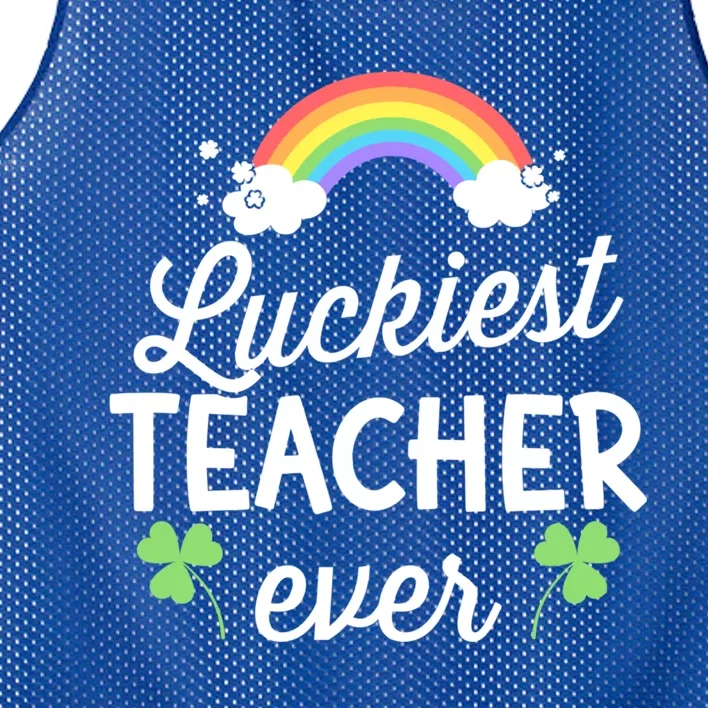 Luckiest Teacher Ever For St Patricks Day School Outfit Funny Gift Mesh Reversible Basketball Jersey Tank