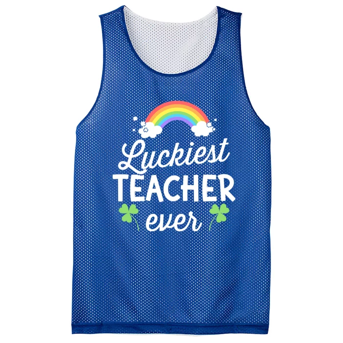 Luckiest Teacher Ever For St Patricks Day School Outfit Funny Gift Mesh Reversible Basketball Jersey Tank