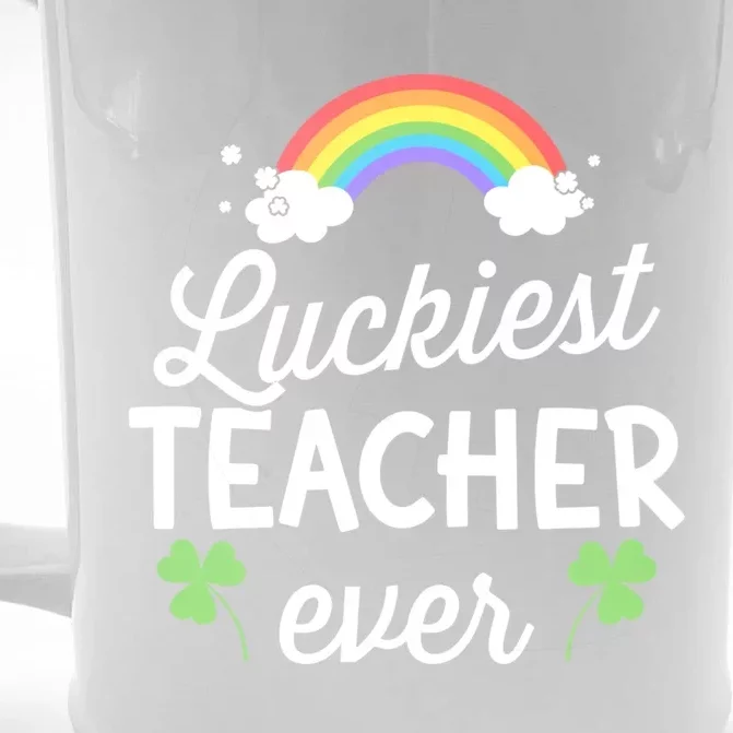 Luckiest Teacher Ever For St Patricks Day School Outfit Funny Gift Front & Back Beer Stein