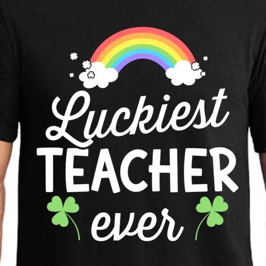 Luckiest Teacher Ever For St Patricks Day School Outfit Gift Pajama Set