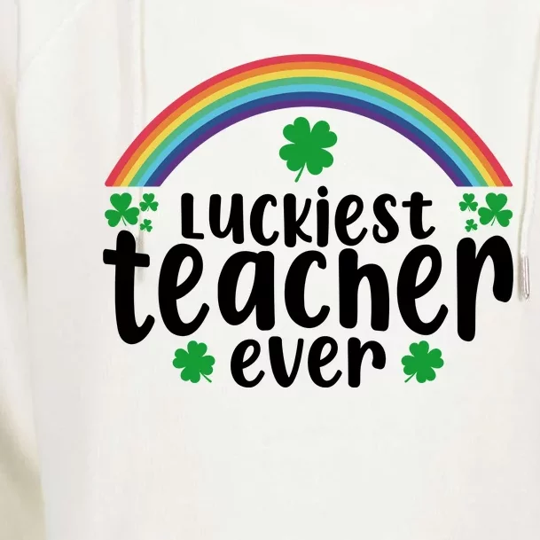 Luckiest Teacher Ever Funny St.Patricks Day Womens Funnel Neck Pullover Hood