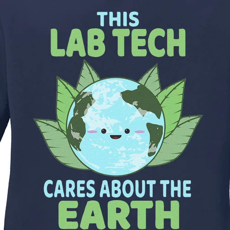 Lab Tech Earth Day Environmental Awareness Ladies Long Sleeve Shirt