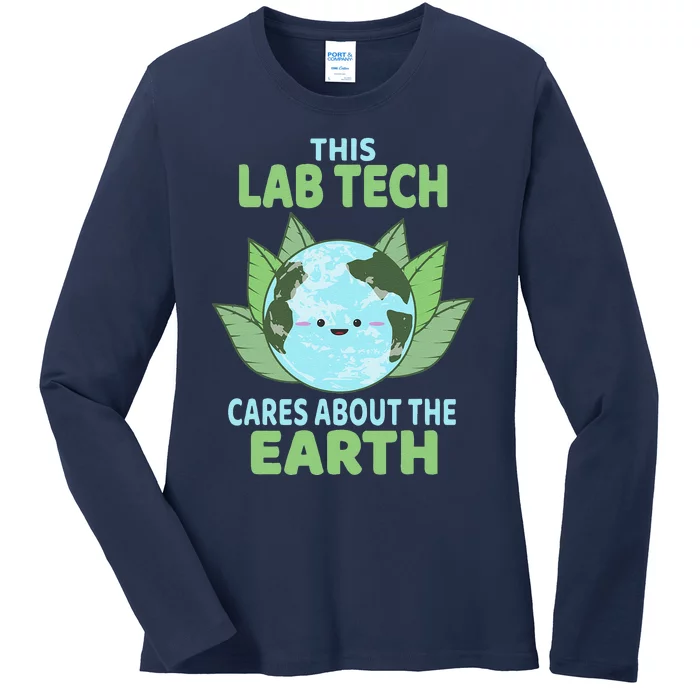 Lab Tech Earth Day Environmental Awareness Ladies Long Sleeve Shirt