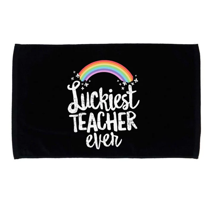 Luckiest Teacher Ever St Patricks Day School Gift Microfiber Hand Towel