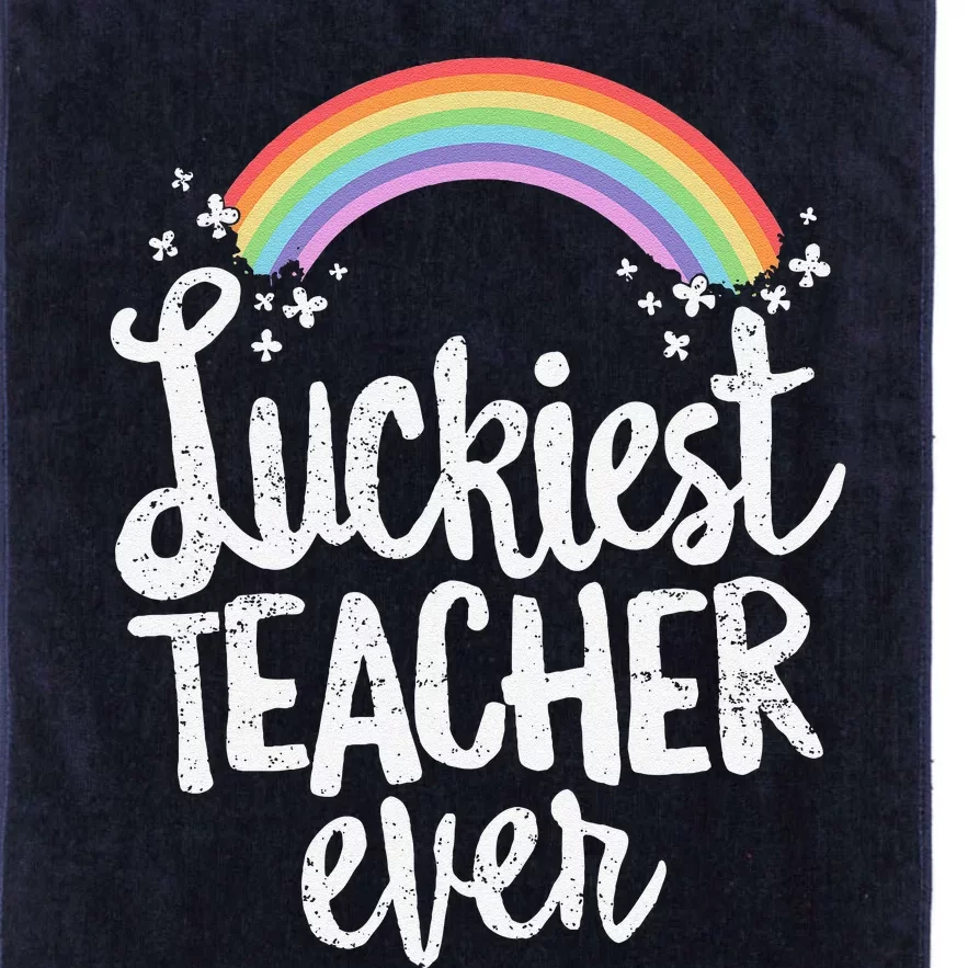 Luckiest Teacher Ever St Patricks Day School Gift Platinum Collection Golf Towel