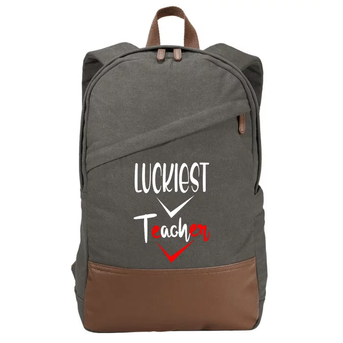 Luckiest Teacher Ever Cotton Canvas Backpack