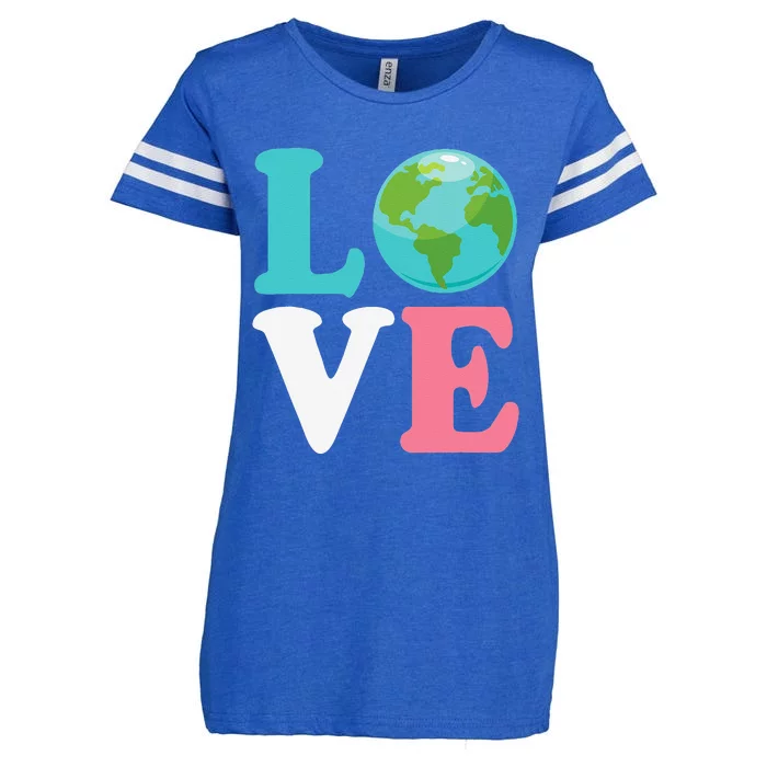 Love The Earth Women Orns Earth Day Enza Ladies Jersey Football T-Shirt