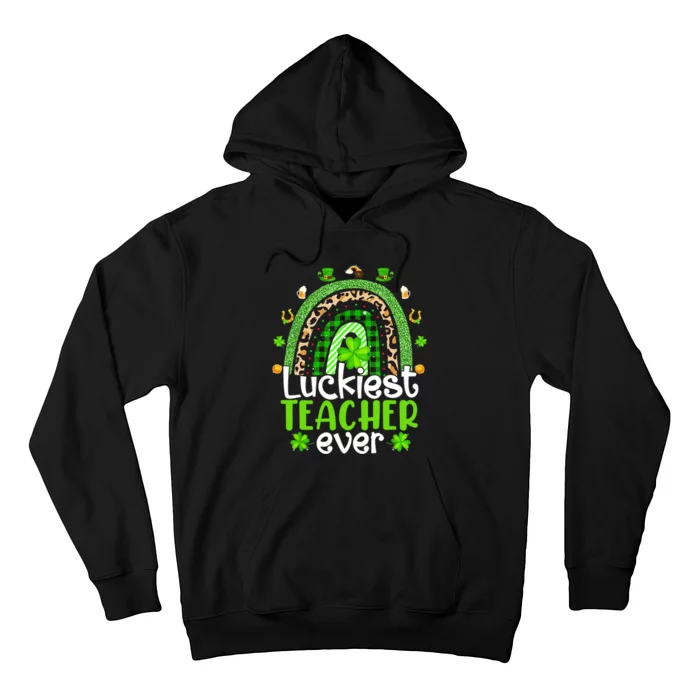 Luckiest Teacher Ever Rainbow St Patricks Day Hoodie