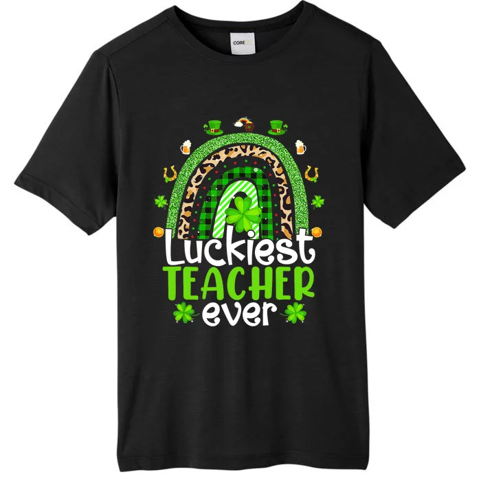 Luckiest Teacher Ever Rainbow St Patricks Day ChromaSoft Performance T-Shirt