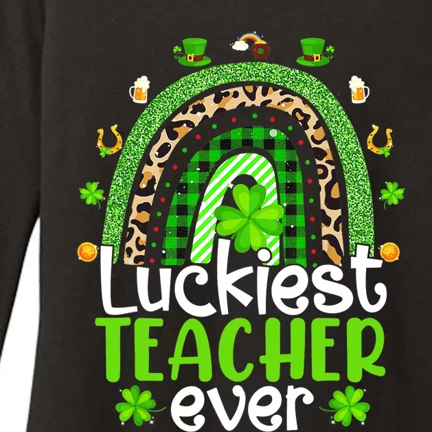 Luckiest Teacher Ever Rainbow St Patricks Day Womens CVC Long Sleeve Shirt