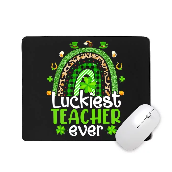 Luckiest Teacher Ever Rainbow St Patricks Day Mousepad