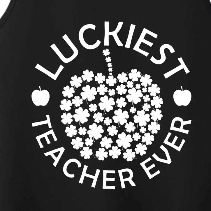 Luckiest Teacher Ever St Patricks Day Gift School Gift Performance Tank