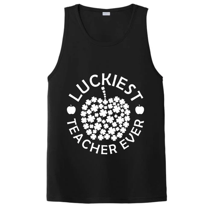 Luckiest Teacher Ever St Patricks Day Gift School Gift Performance Tank