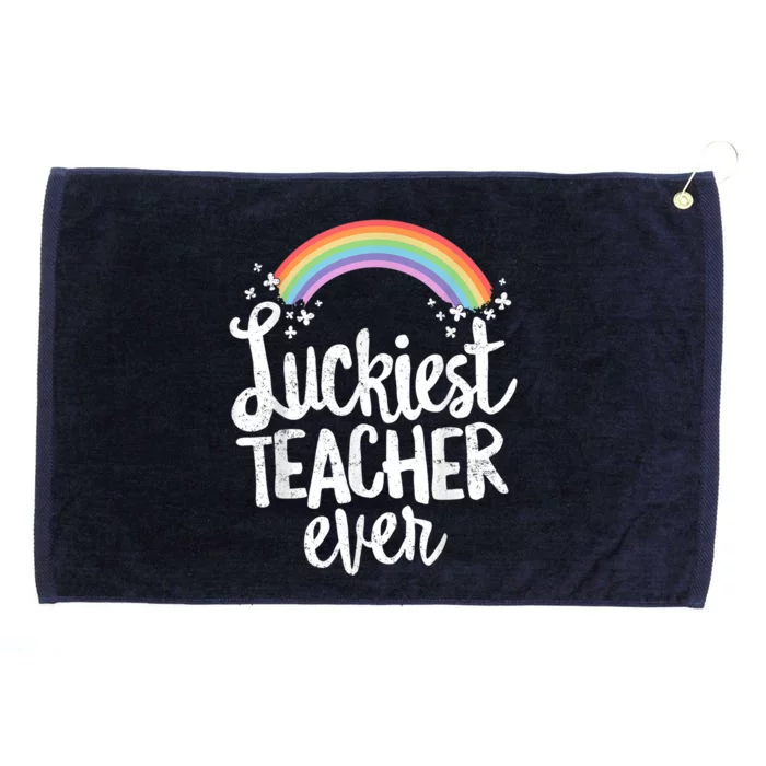 Luckiest Teacher Ever St Patricks Day School Gift shirt Grommeted Golf Towel