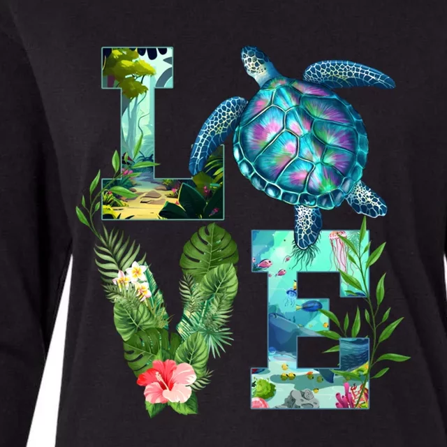 Love Turtle Earth Day Save Planet Environtal Sea Animals Gift Womens Cotton Relaxed Long Sleeve T-Shirt