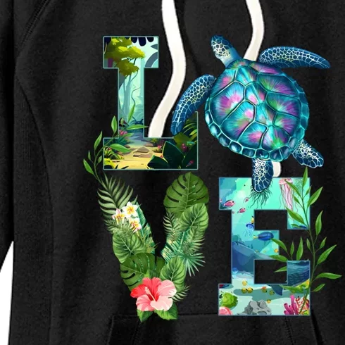 Love Turtle Earth Day Save Planet Environtal Sea Animals Gift Women's Fleece Hoodie