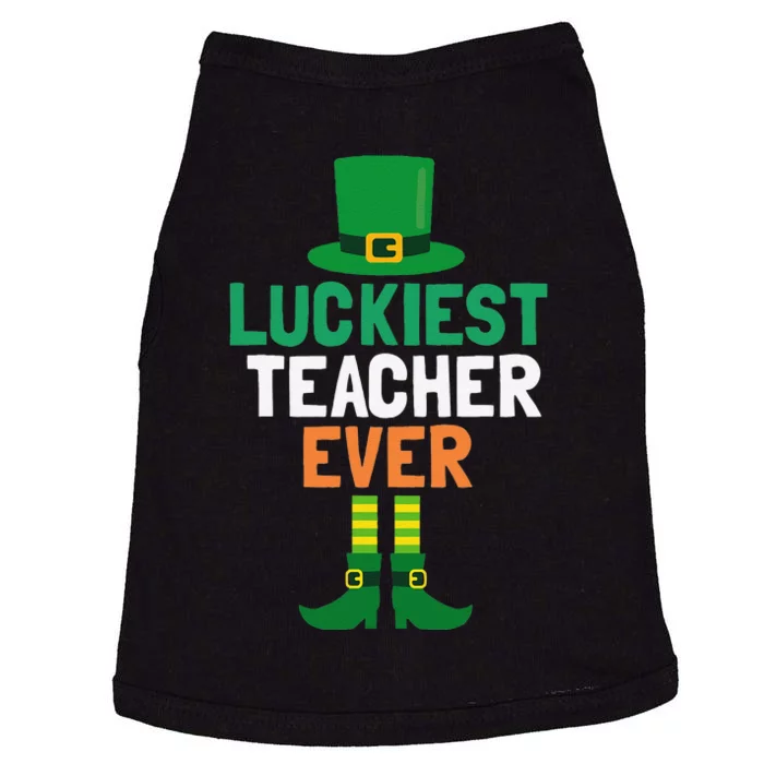 Luckiest Teacher Ever St Patricks Day Teaching Doggie Tank