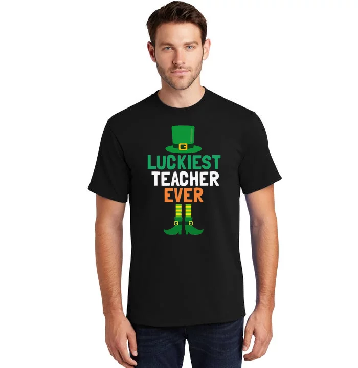 Luckiest Teacher Ever St Patricks Day Teaching Tall T-Shirt