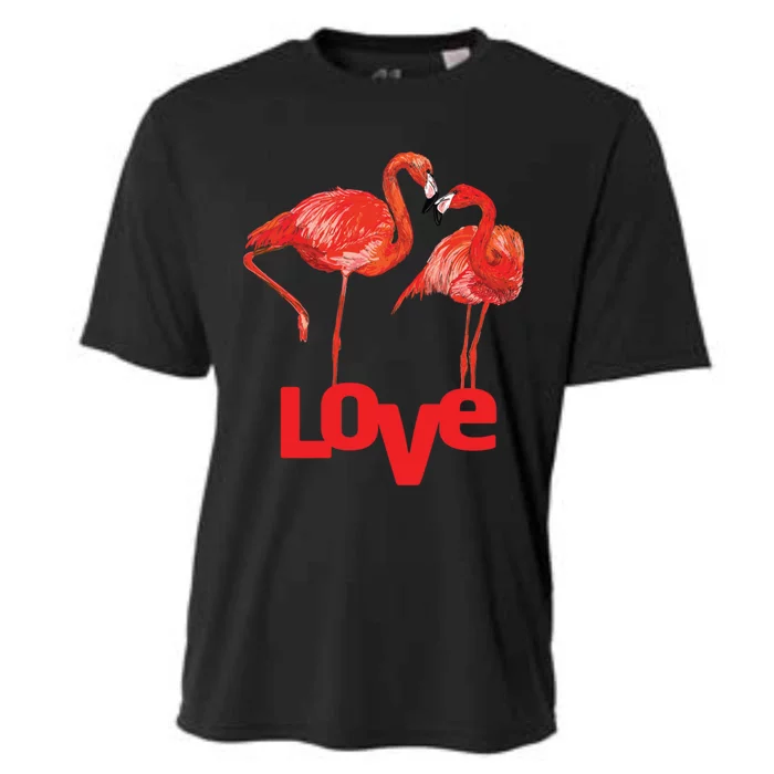 Love Two Flamingo In Love Gift Cooling Performance Crew T-Shirt