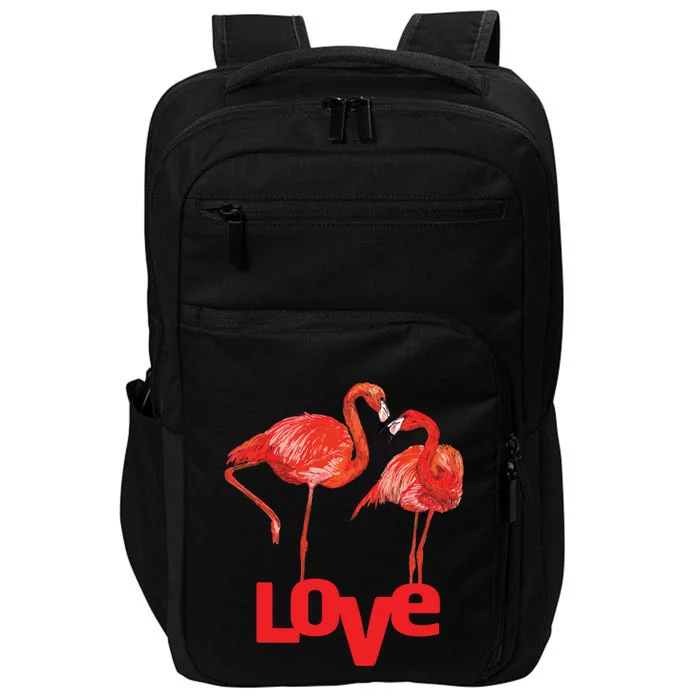 Love Two Flamingo In Love Gift Impact Tech Backpack