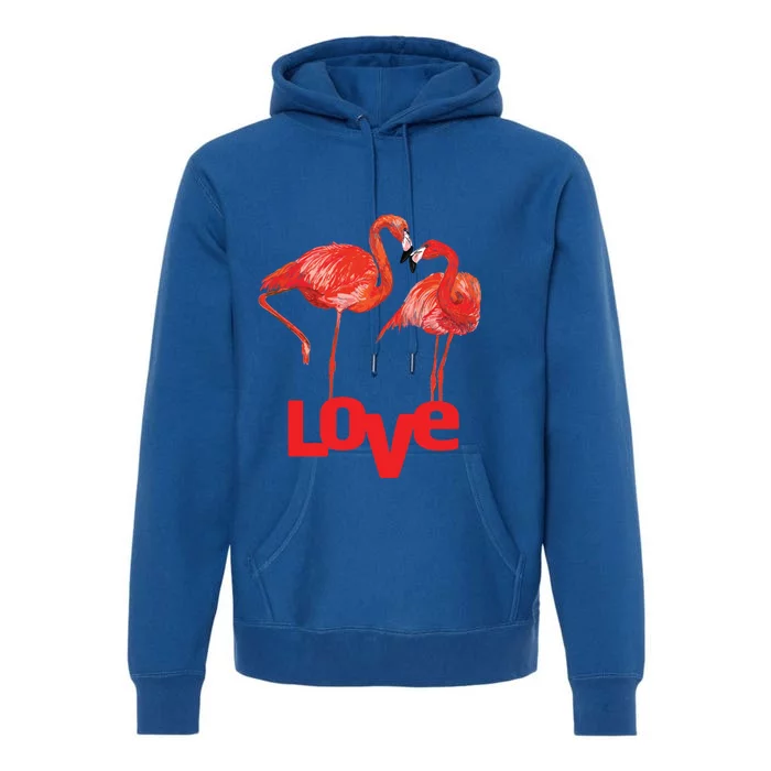 Love Two Flamingo In Love Gift Premium Hoodie