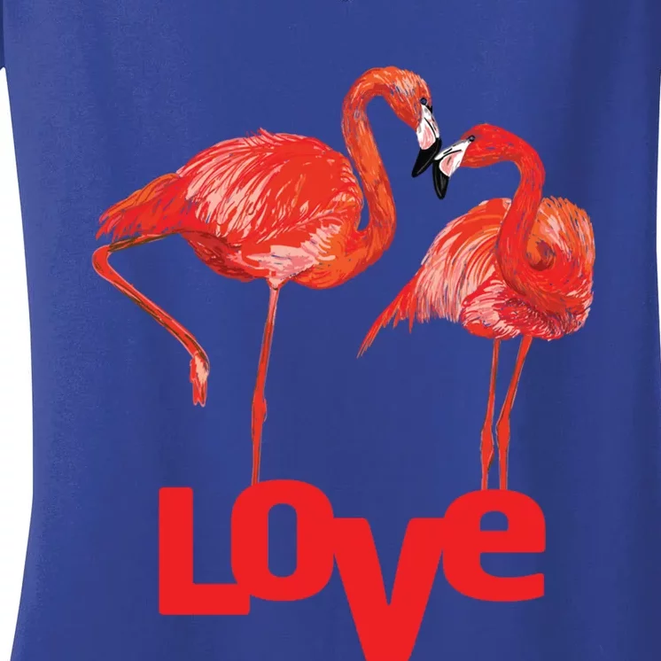 Love Two Flamingo In Love Gift Women's V-Neck T-Shirt