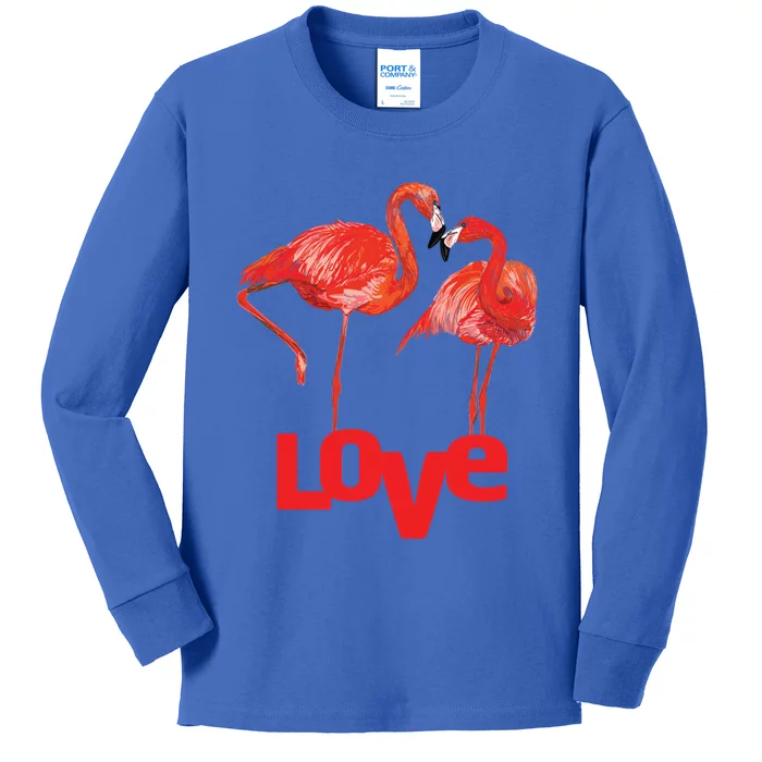 Love Two Flamingo In Love Gift Kids Long Sleeve Shirt