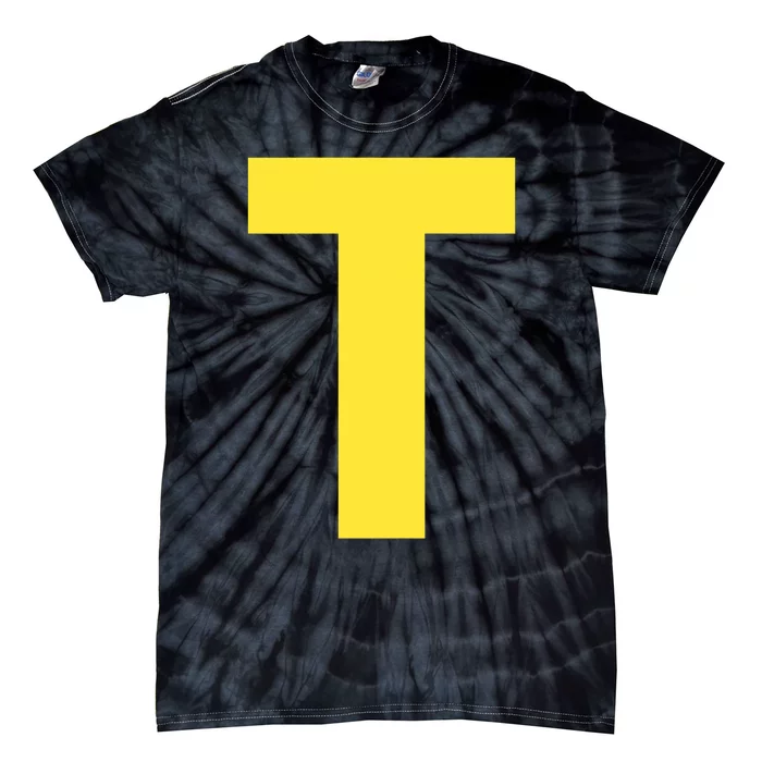 Letter T Funny Matching Halloween Costume Tie-Dye T-Shirt