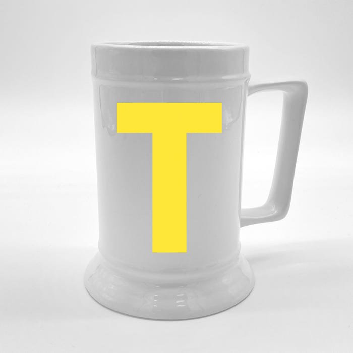 Letter T Funny Matching Halloween Costume Front & Back Beer Stein