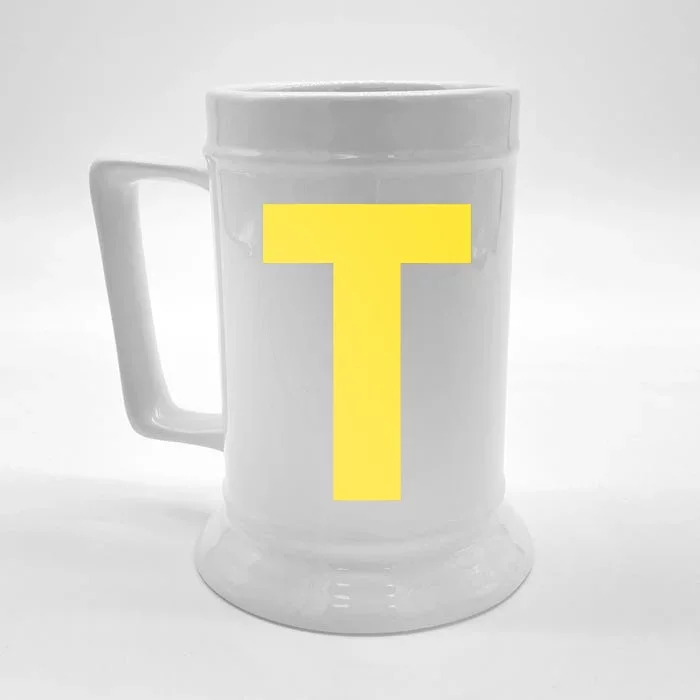 Letter T Funny Matching Halloween Costume Front & Back Beer Stein