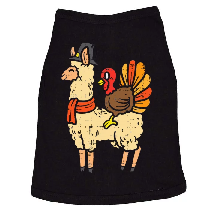 Llama Turkey Funny Cute Animals Thanksgiving Doggie Tank