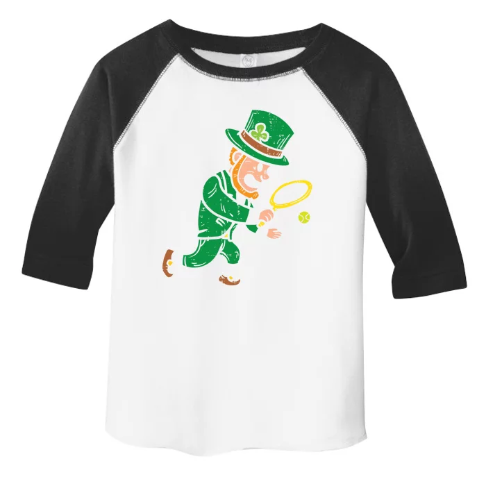 Leprechaun Tennis Funny St Patricks Day Sports Gift Toddler Fine Jersey T-Shirt