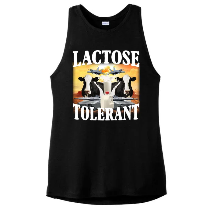 Lactose Tolerant Funny Cow Ladies Tri-Blend Wicking Tank