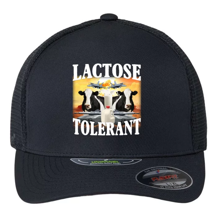 Lactose Tolerant Funny Cow Flexfit Unipanel Trucker Cap