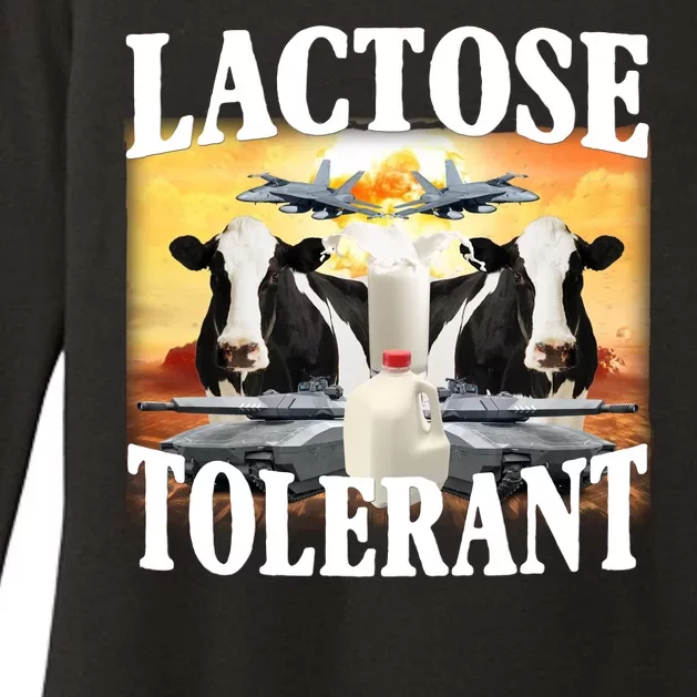 Lactose Tolerant Funny Cow Womens CVC Long Sleeve Shirt