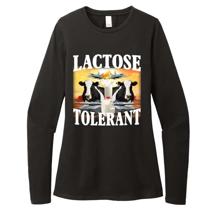 Lactose Tolerant Funny Cow Womens CVC Long Sleeve Shirt